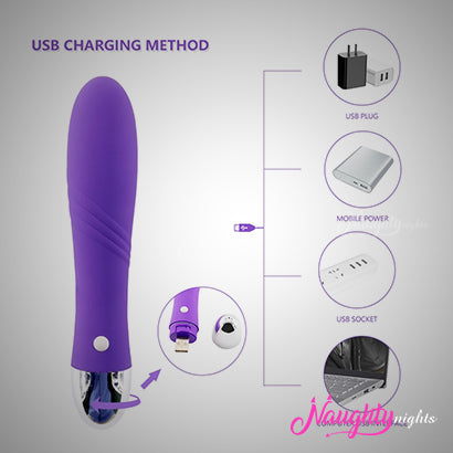 USB Powered Luxury Purple Vibrator Stick for Solo & Couple Use