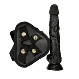 Black Silicone Dildo With Strap Belt